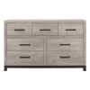 Attractive Gray Finish 1pc Dresser of 7x Drawers Metal Bar Hardware Premium Melamine Board Wooden Bedroom Furniture