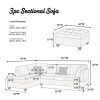 Contemporary 3pc Reversible Sectional Sofa Set W/ Ottoman Ebony Microfiber Cushion Sofa Chaise Ottoman Couch Pillows