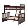 Twin Over Full Bunk Bed with Storage Drawers, Wooden Bunk Bed with Ladder and Safety Guard Rails ‚ÄìEspresso
