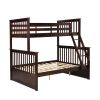 Twin Over Full Bunk Bed with Storage Drawers, Wooden Bunk Bed with Ladder and Safety Guard Rails ‚ÄìEspresso