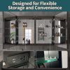 40" x 30" Lighted Medicine Cabinet with Mirror Aluminum Mirrored Cabinets for Bathroom Recessed or Wall Mount, with Electrical Outlet/USB/Anti-Fog/3 C