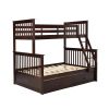 Twin Over Full Bunk Bed with Storage Drawers, Wooden Bunk Bed with Ladder and Safety Guard Rails ‚ÄìEspresso