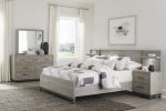 Attractive Gray Finish 1pc Dresser of 7x Drawers Metal Bar Hardware Premium Melamine Board Wooden Bedroom Furniture
