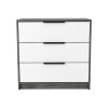 Kaia 3 Drawers Dresser; Superior Top -Smokey Oak / White