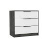 Kaia 3 Drawers Dresser; Superior Top -Smokey Oak / White