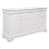 Traditional Design Bedroom Furniture 1pc Dresser of 6x Drawers Faux Alligator Embossed Fronts White Finish Wooden Furniture