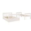 Twin Over Full Bunk Bed with Storage Drawers, Wooden Bunk Bed with Ladder and Safety Guard Rails ‚ÄìWhite