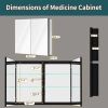 40" x 30" Lighted Medicine Cabinet with Mirror Aluminum Mirrored Cabinets for Bathroom Recessed or Wall Mount, with Electrical Outlet/USB/Anti-Fog/3 C