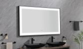 (ONLY FOR PICKUP) 84in. W x 48 in. H Super Bright Led Bathroom Mirror with Lights;  Metal Frame Mirror Wall Mounted Lighted Vanity Mirrors for Wall;