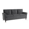 Modern Living Room Sofa Set 2pcs Comfort Sofa Loveseat Plush Seatbacks Tufted Detail Gray Velvet Upholstery Solid Wood Frame Furniture