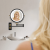 8.6" Wall Mounted Makeup Mirror with LED Lights, Double Sided 1X/10X Magnifying Mirror, 360¬∞ Swivel Bathroom Vanity Mirror with Extension Arm, Built-