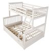 Twin Over Full Bunk Bed with Storage Drawers, Wooden Bunk Bed with Ladder and Safety Guard Rails ‚ÄìWhite