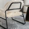 COOLMORE Accent Chair - Modern Industrial Slant Armchair with Metal Frame - Premium High Density Soft Single chair for Living Room Bedroom