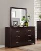 Espresso Finish 1pc Dresser of 6x Drawers Silver Tone Bar Pulls Contemporary Design Bedroom Furniture