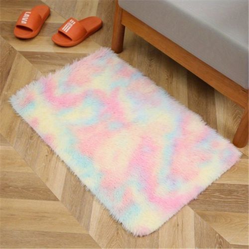 1pc, Tie-Dyed Plush Shag Furry Area Rug for Bedroom, Living Room, Nursery, and Kids Room - Ultra Soft and Fluffy, Washable, Non-Shedding, and Perfect