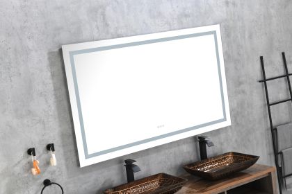 (ONLY FOR PICKUP) 72 in. W x 36 in. H Frameless LED Single Bathroom Vanity Mirror in Polished Crystal Bathroom Vanity LED Mirror with 3 Color Lights M (Color: White)