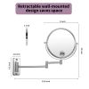 8-inch Wall Mounted Makeup Vanity Mirror, 1X / 10X Magnification Mirror, 360¬∞ Swivel with Extension Arm