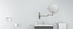 8-inch Wall Mounted Makeup Vanity Mirror, Height Adjustable, 1X / 10X Magnification Mirror, 360¬∞ Swivel with Extension Arm