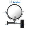 8-inch Wall Mounted Makeup Vanity Mirror, 1X / 10X Magnification Mirror, 360¬∞ Swivel with Extension Arm