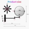 8-inch Wall Mounted Makeup Vanity Mirror, Height Adjustable, 1X / 10X Magnification Mirror, 360¬∞ Swivel with Extension Arm