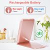 Folding Travel Makeup Mirror With 10X Magnifying Mirror 3 Color LED Lights Dimmable Brightness Rechargeable Battery Tabletop Portable Cosmetic Mirror