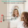 8-inch Wall Mounted Makeup Vanity Mirror, Height Adjustable, 1X / 10X Magnification Mirror, 360¬∞ Swivel with Extension Arm