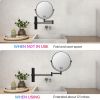 8-inch Wall Mounted Makeup Vanity Mirror, Height Adjustable, 1X / 10X Magnification Mirror, 360¬∞ Swivel with Extension Arm