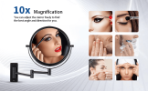 8-inch Wall Mounted Makeup Vanity Mirror, 1X / 10X Magnification Mirror, 360¬∞ Swivel with Extension Arm