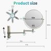 8-inch Wall Mounted Makeup Vanity Mirror, Height Adjustable, 1X / 10X Magnification Mirror, 360¬∞ Swivel with Extension Arm