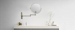 8-inch Wall Mounted Makeup Vanity Mirror, Height Adjustable, 1X / 10X Magnification Mirror, 360¬∞ Swivel with Extension Arm